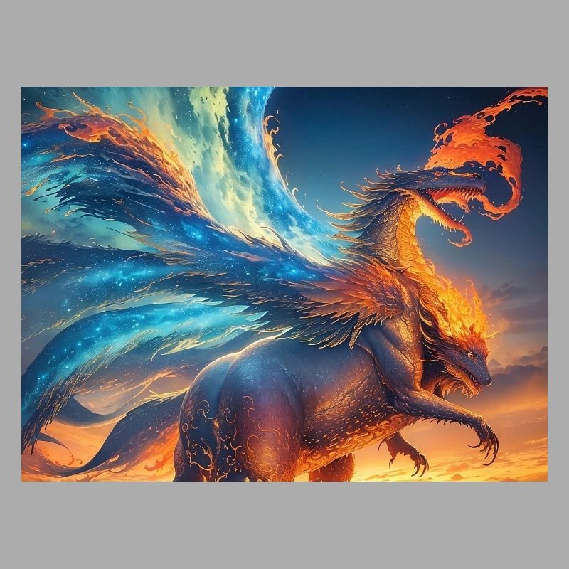 blue red sky with a creature generated ai