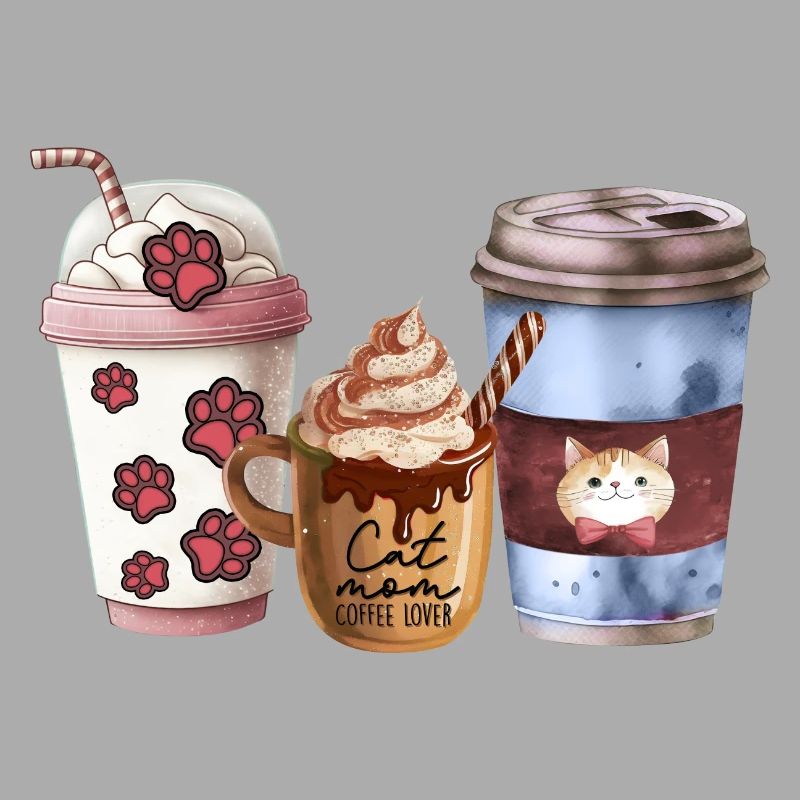 Maman chat aime le café