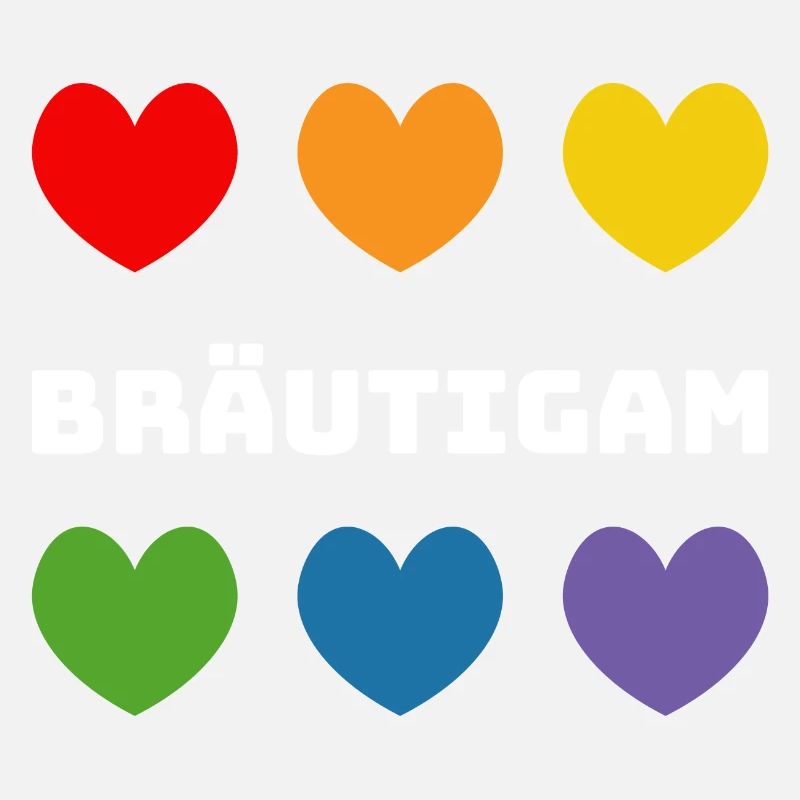 Regenbogenherzchen Braeutigam weiss