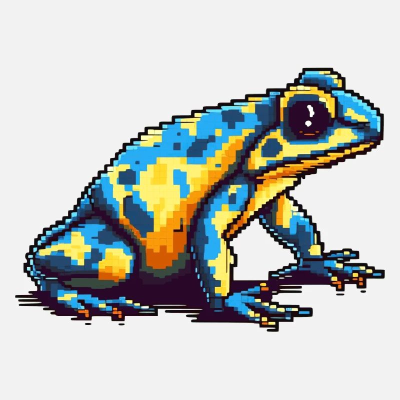 Bunter Pixel 8 Bit Pfeilgiftfrosch
