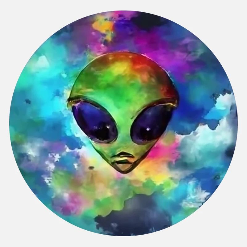 Tête d'Alien devant sa Planète