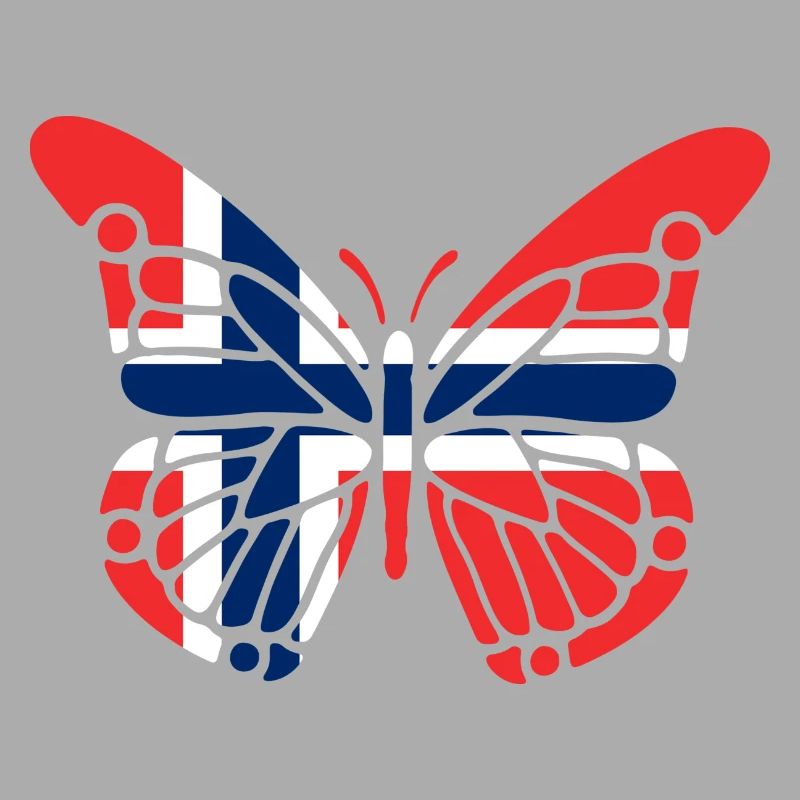 Papillon avec drapeau de la Norvège