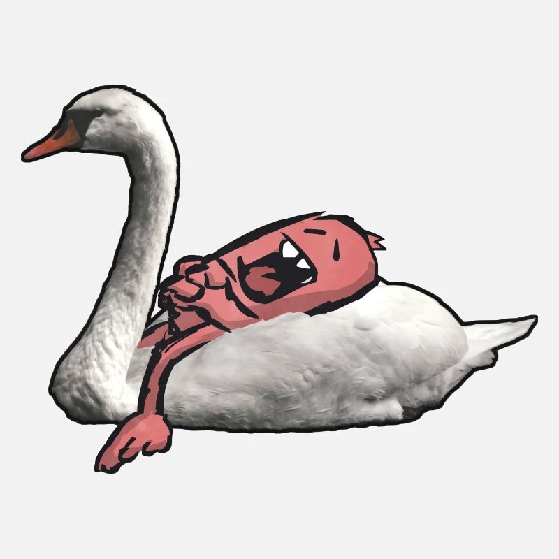 Sleeping monster on swan