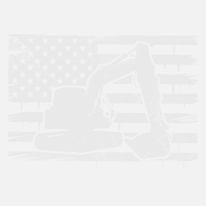 Excavator US flag