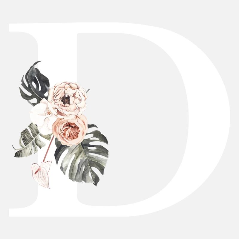 Tropischer Blumenbuchstabe D