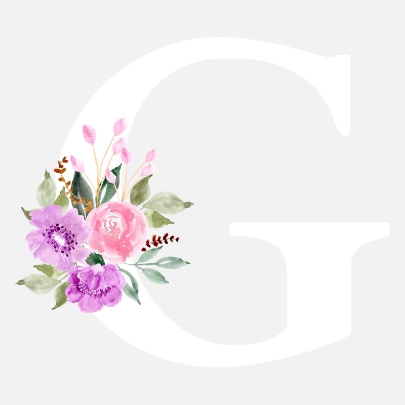 Lila Blumenbuchstabe g