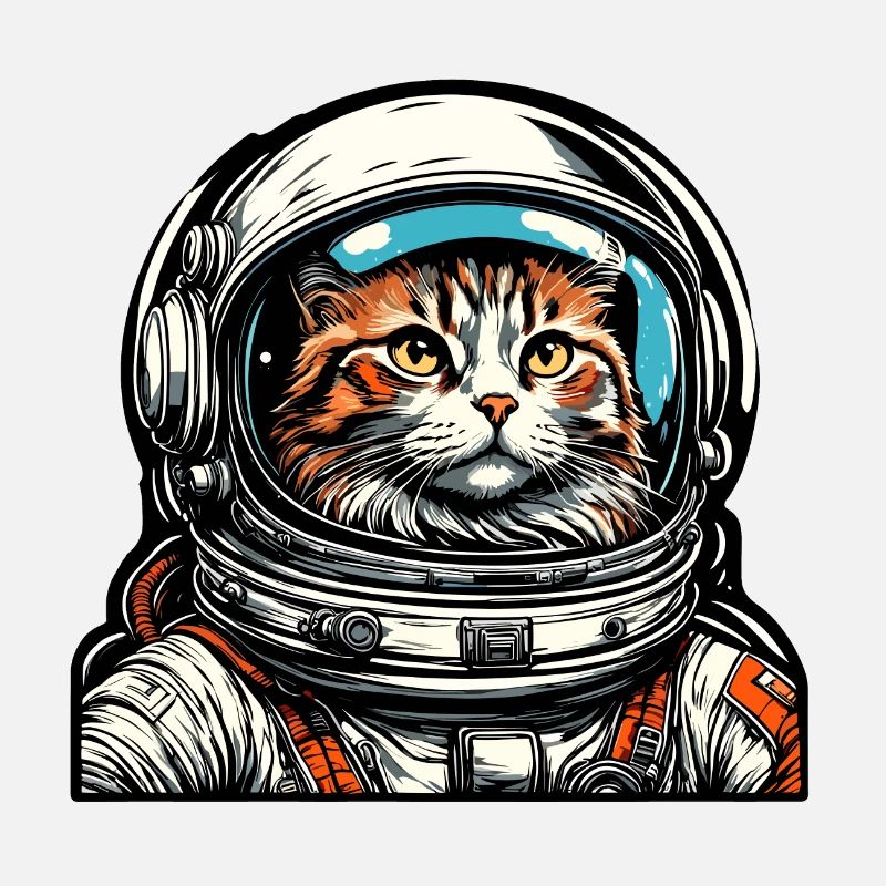 Astronaute / Espace / Animal / Chat / Vaisseau spatial