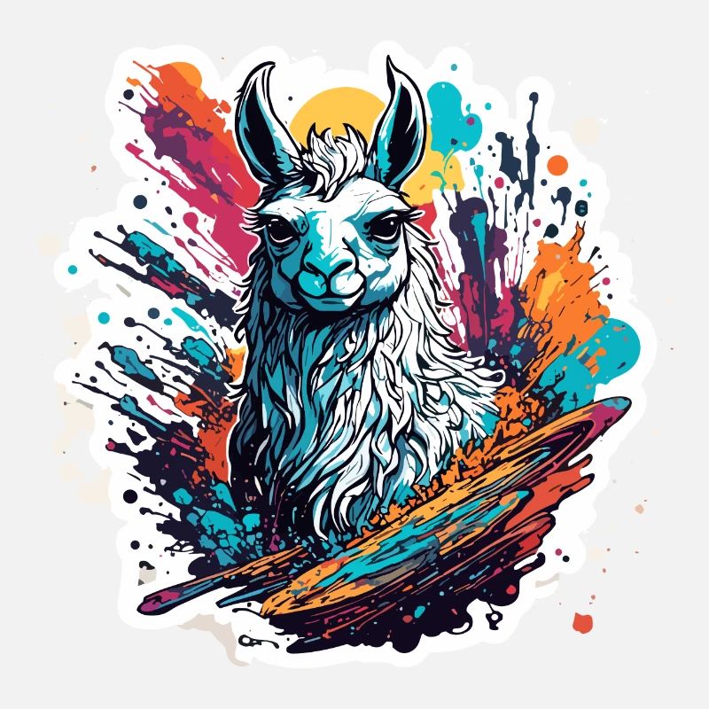 Astronaut / Weltall / Tier / Lama / Raumschiff
