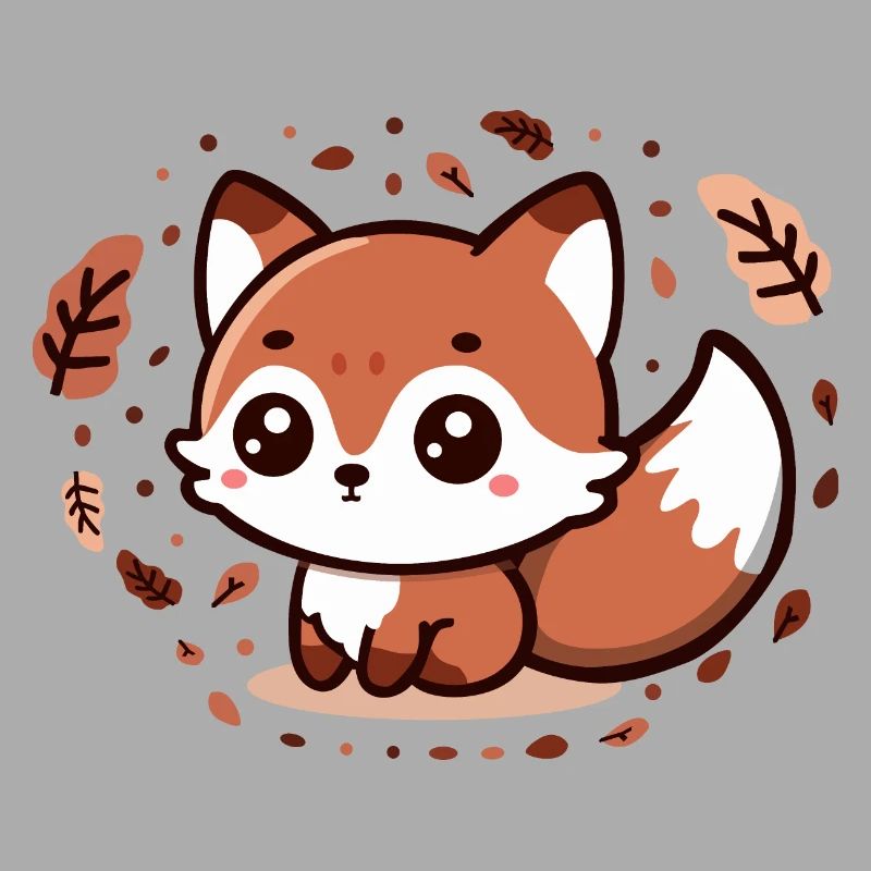 Charme d’automne : Chibi Fox avec queue duveteuse