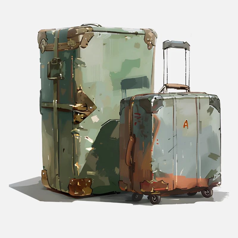 Les valises pleines à craquer sont des symboles de liberté