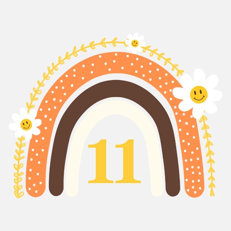 11e anniversaire rainbow jaune