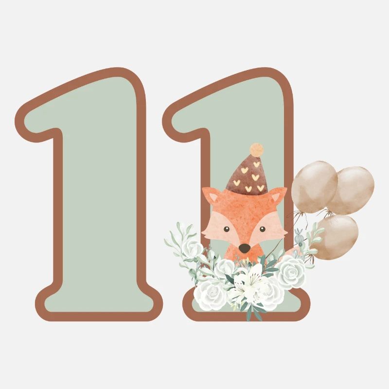 11th Birthday Fox Flowers
