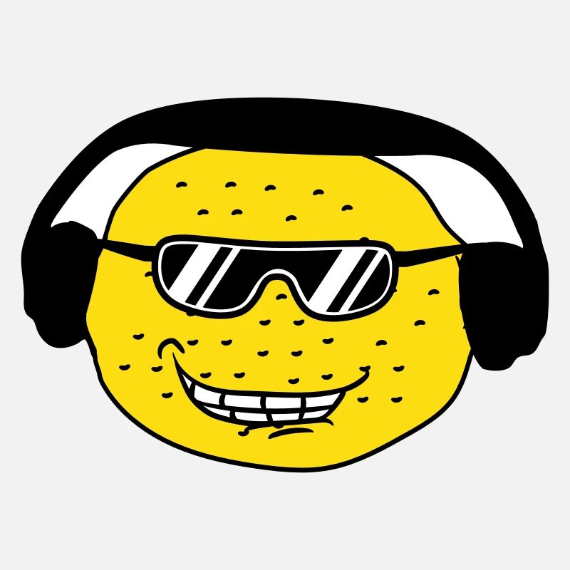 Drôle DJ Party Citron Fruit Musique Visage Amusant