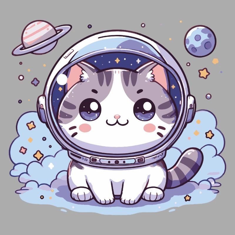 Chat astro mignon Chat mignon dans l’espace Cadeau