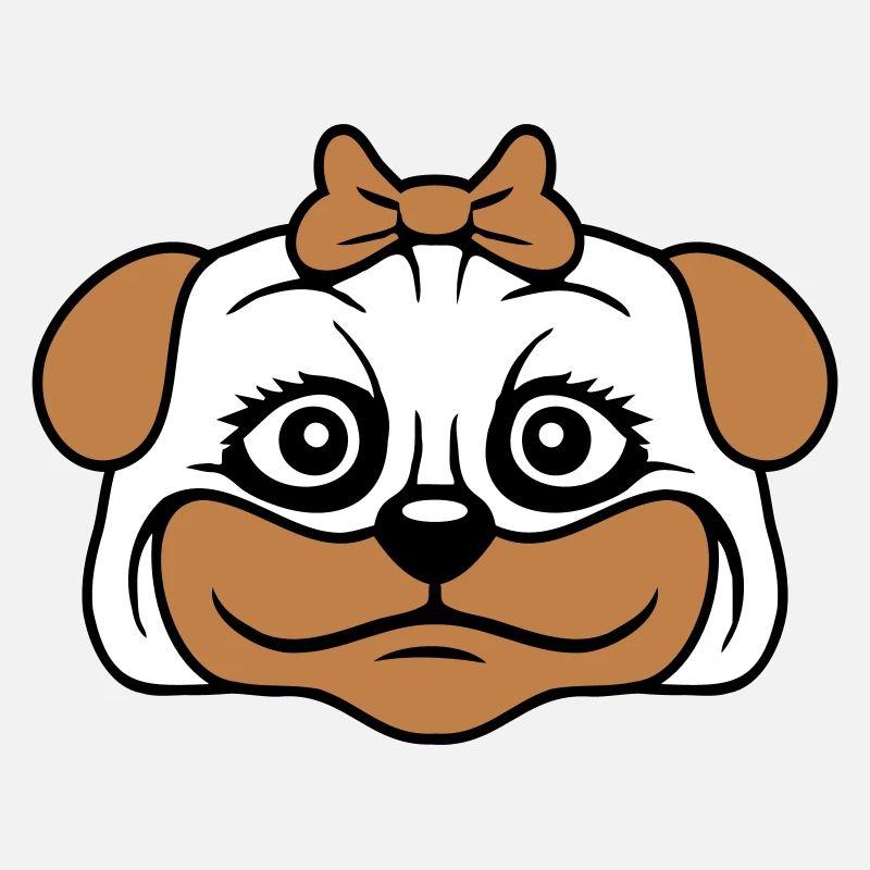 Hund Mops Mädchen Hübsche Schleife Frau Weiblich