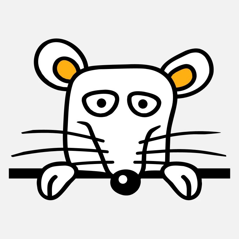 Maus Ratte hinter Mauer Zaun Schild guckt lustig