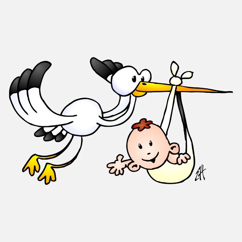 La cigogne apporte le bébé.