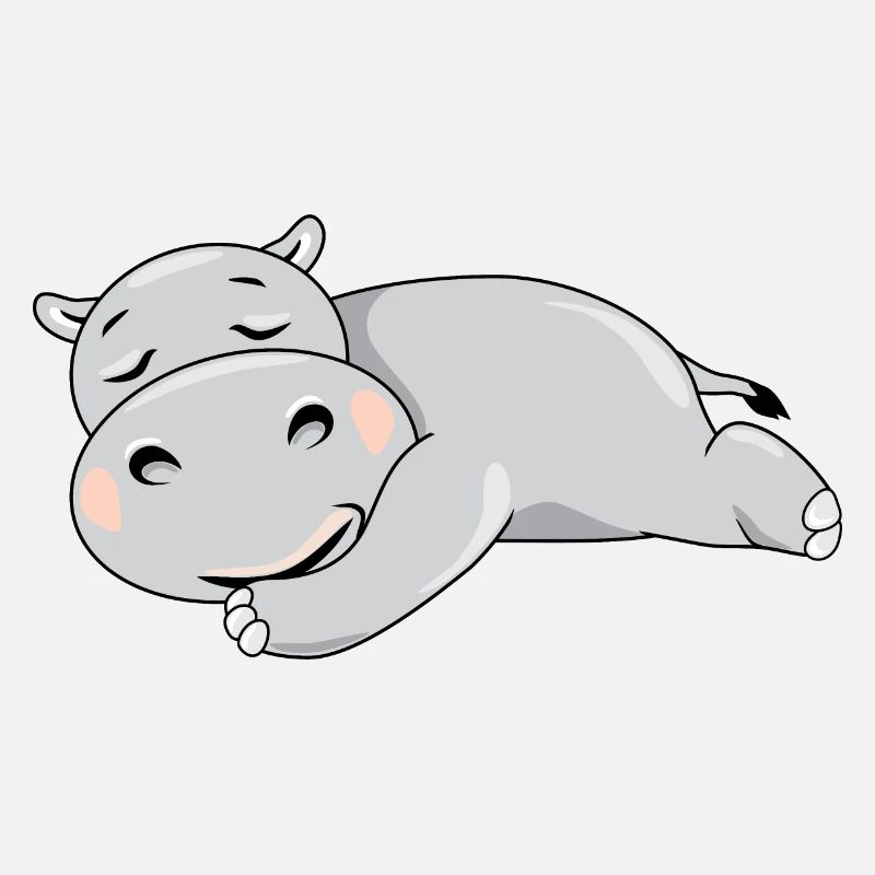 Cute sleeping hippo