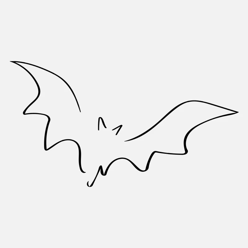 Bat Line Art - Minimalist