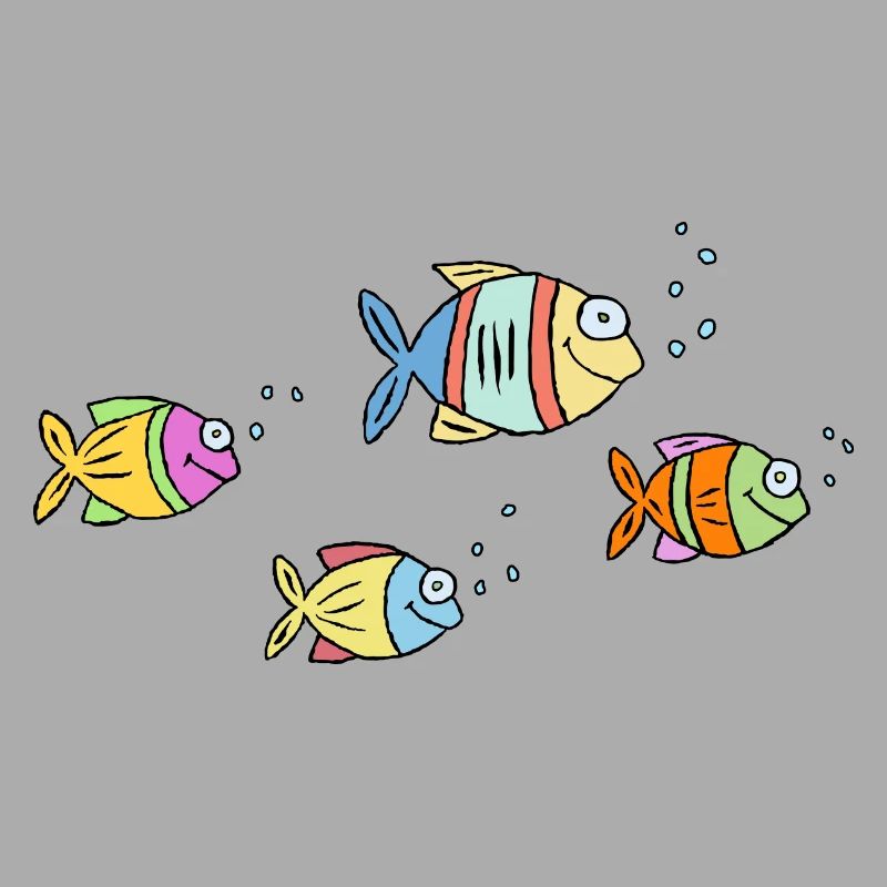 Poisson Cichlide Eau Mer Graffiti Dessin