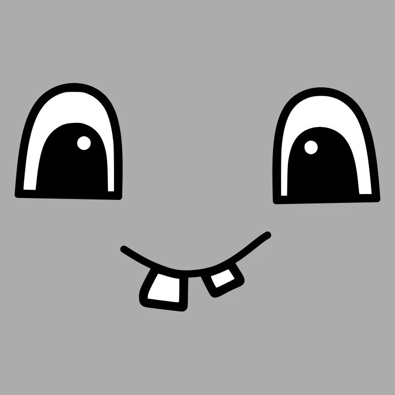 Cute face with two teeth