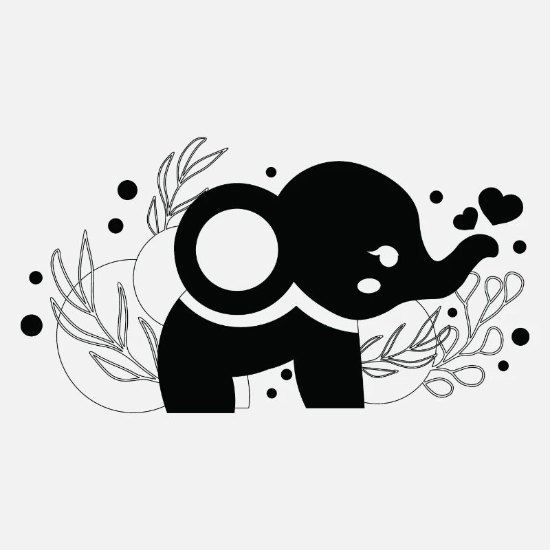Elefant schwarz und weiß