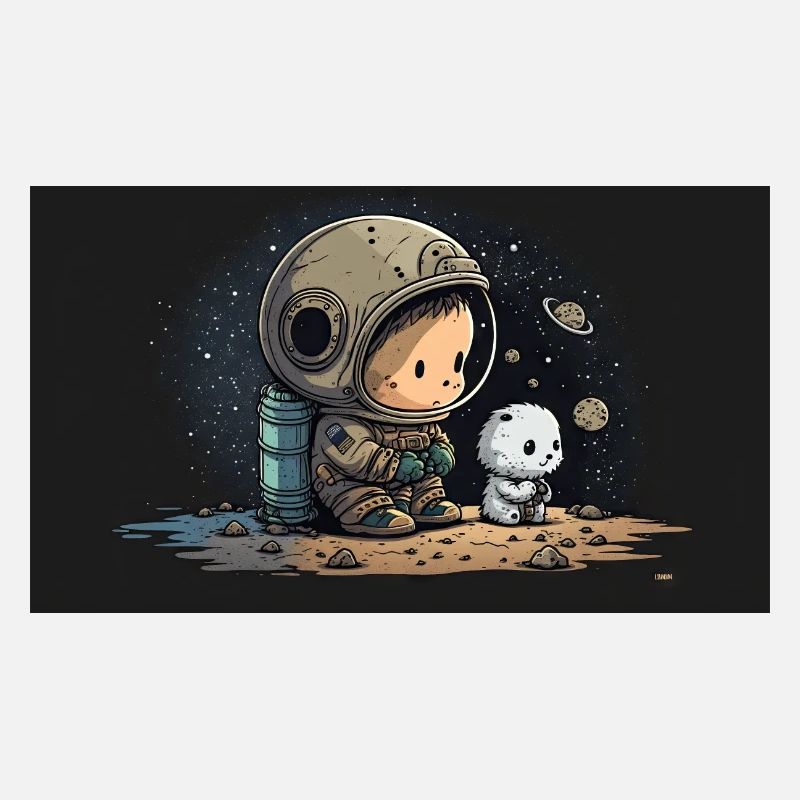 Compagnons stellaires: Mignon astronaute garçon avec son