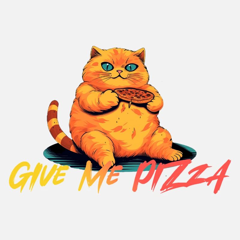 Dicke Orangene Katze Will mehr Pizza haben