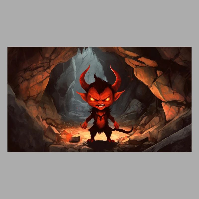 evil devil - young cute little monsters