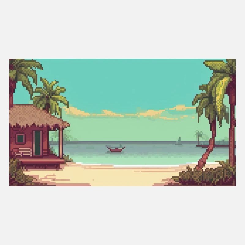 Isla Holbox, Mexique - Pixel Art