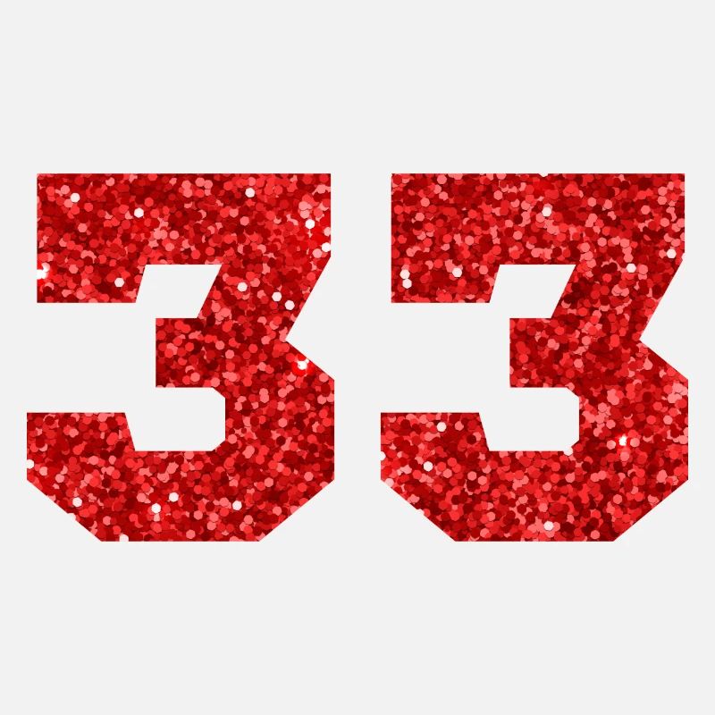 Nummer 33 Roter Glitzer - 33. Geburtstag