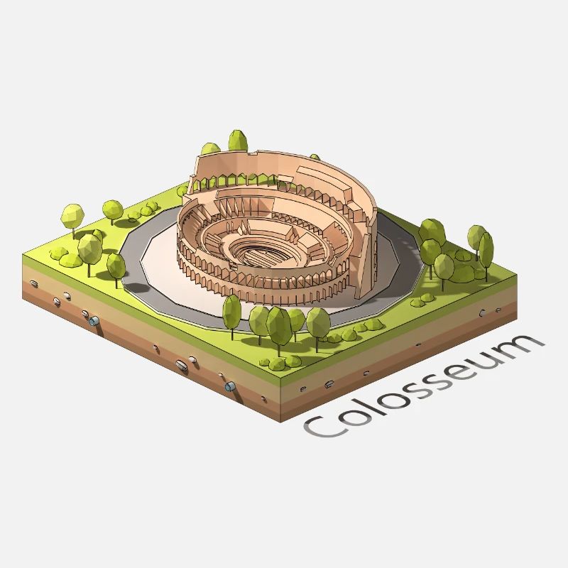 Géométrique low poly le Colisée