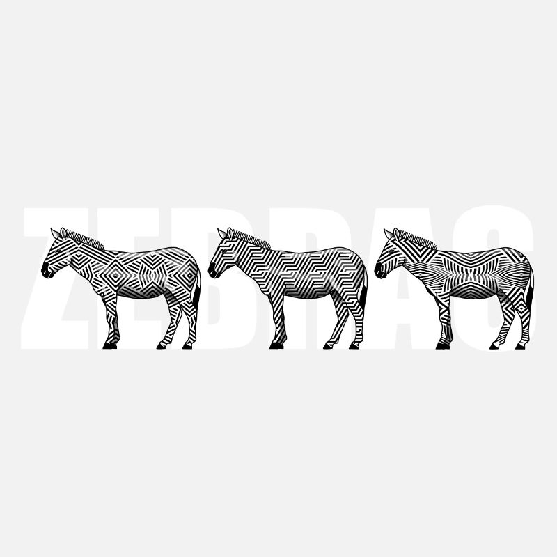 Zebras or horses with stripes