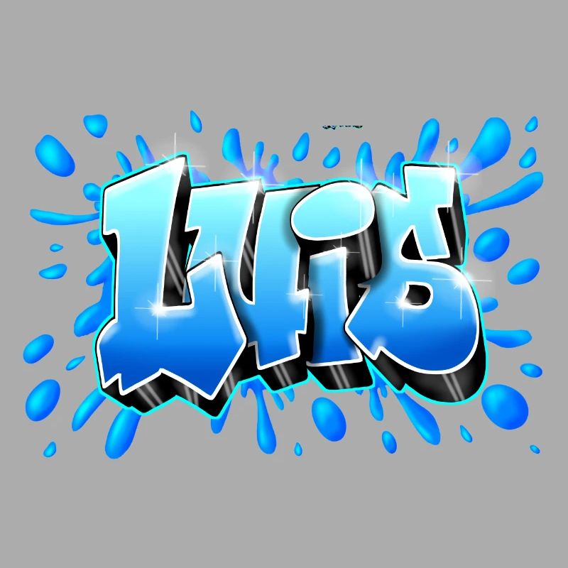 Luis graffiti name splash printable on everything
