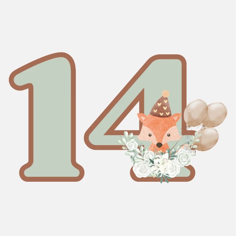14e anniversaire renard fleurs