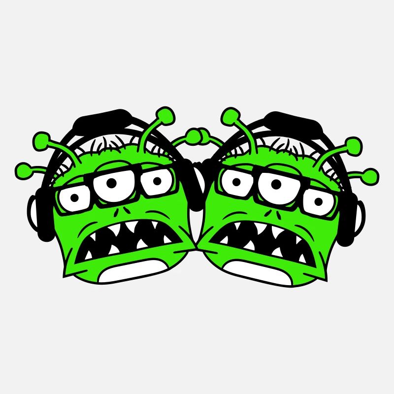 2 DJ Aliens Aliens Horror Two Monsters Team