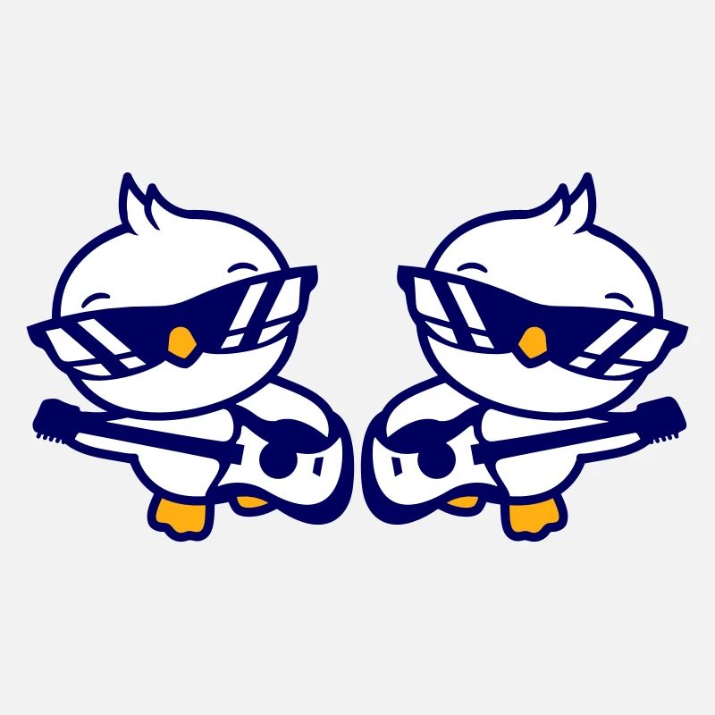 2 Chicks Birds Ducks Ribbon Cute Two Friends Team