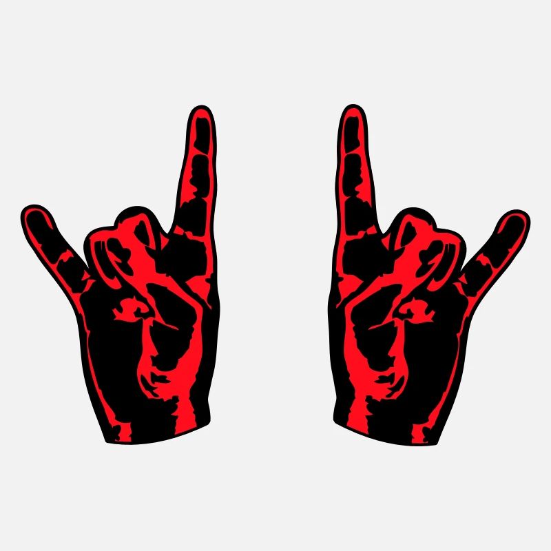 Deux Heavy Metal Hard Rock Cornes Doigt Geste de la Main