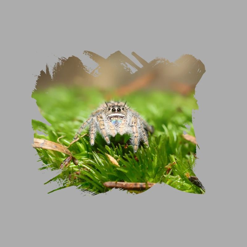 Phidippus texanus jumping spider, spring spinne.