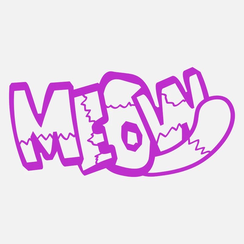 Meow Katze Comic Text Miau Lustiges Cartoon Zitat