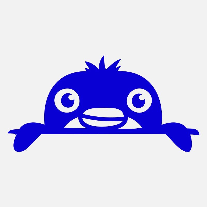 Petit pingouin jetant un coup d’œil doux de derrière le mur enfant