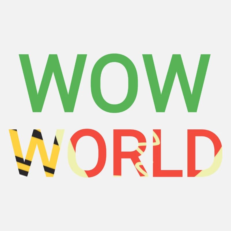 wow world texte coloré