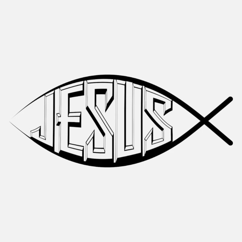 Symbole poisson écrit Jésus.