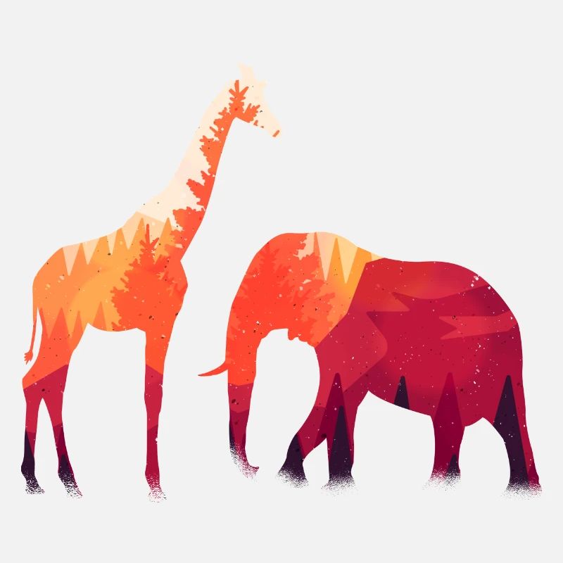 Girafe Elefant Silhoutte 01 2021