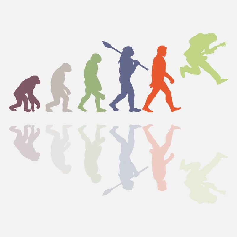 Human Evolution Guitar Band Retro Vintage