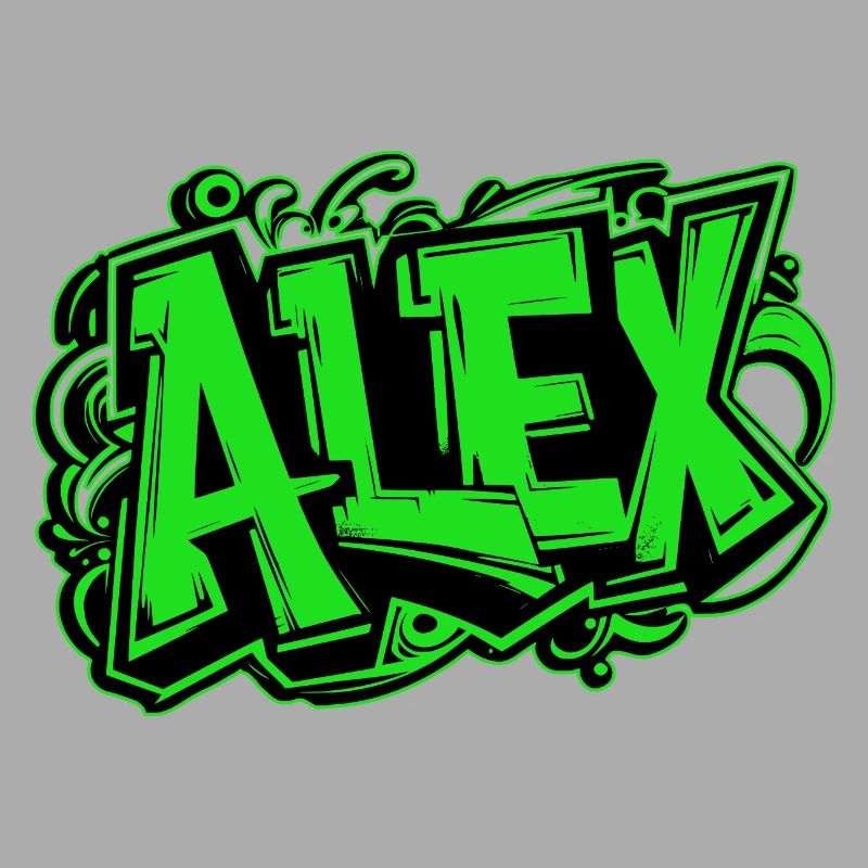 Alex Nom Graffiti Vert