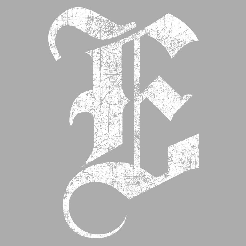 Tshirt alphabet initial E