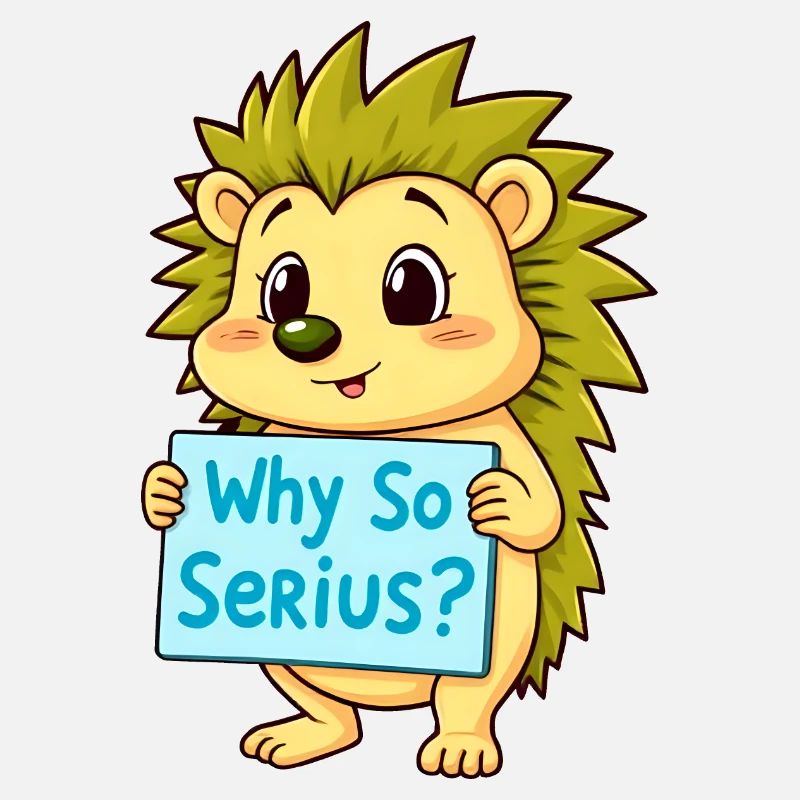 Cheeky Hedgehog with Why So Serious Sign