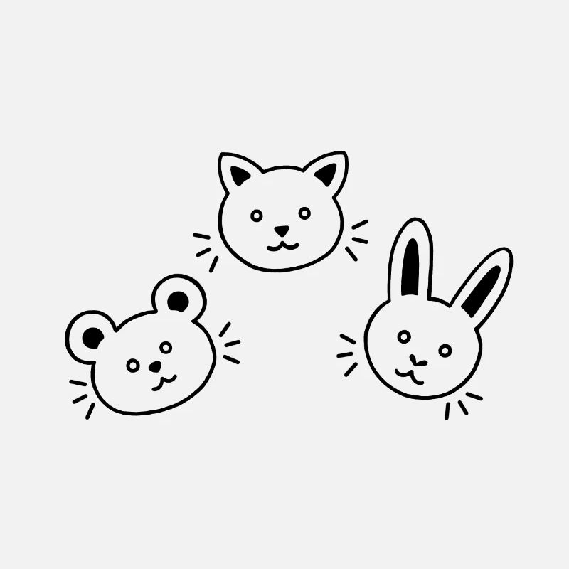 Animal trio cat, rabbit, mouse