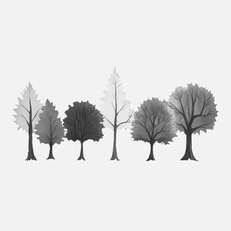 Forest Trees Black & White